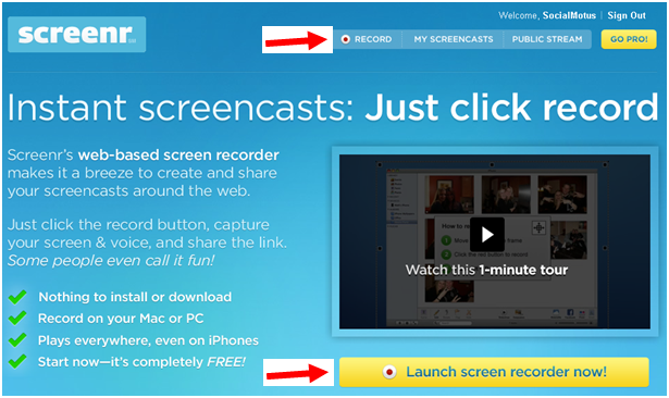 How To Use Screenr To Record Videos