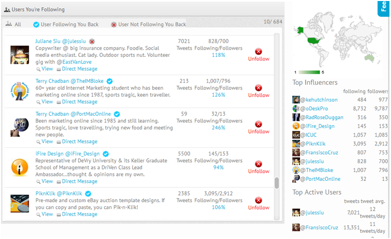 SocialMotus Manage Following