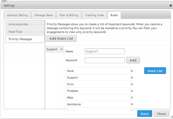 SocialMotus Settings Tab